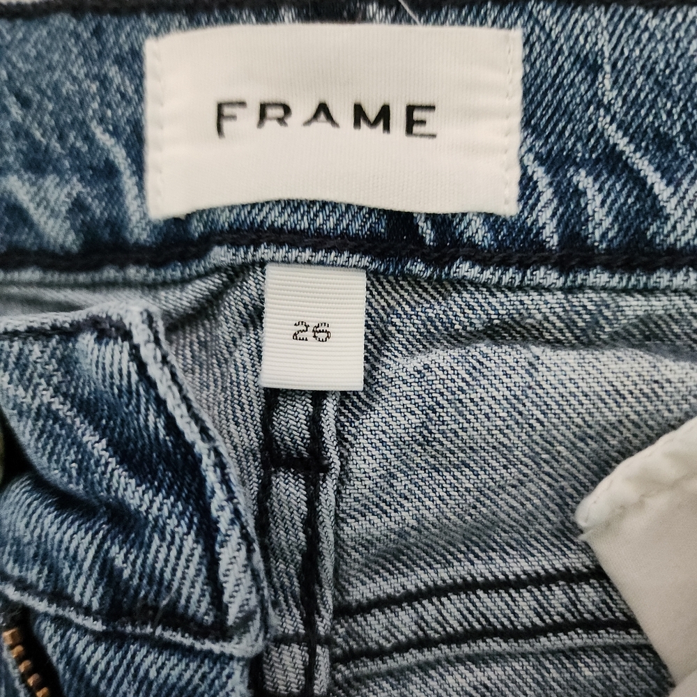 FRAME Le Garcon Beldon Rips Distressed  Cropped Slim Boyfriend Jeans Size 26x30 - Picture 4 of 15